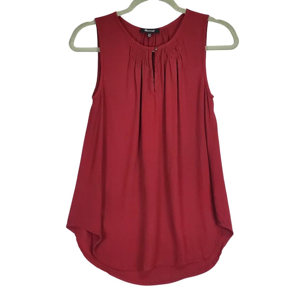 Madewell Sleeveless Tunic Top Wine Lagenlook Boho Oversized XXS Whimsy Fairycore